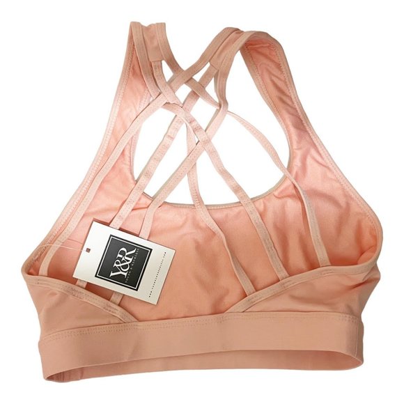 Young & Reckless Small Peach Pink Strappy Sports Bra NEW WITH TAGS - Picture 3 of 6